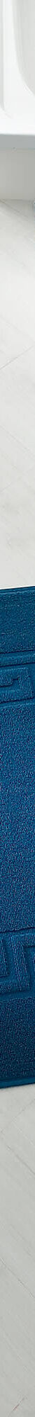 Tapis de bain éponge liteau motif frise grecque (bleu paon) Tapis de bain éponge liteau motif frise grecque (bleu paon)